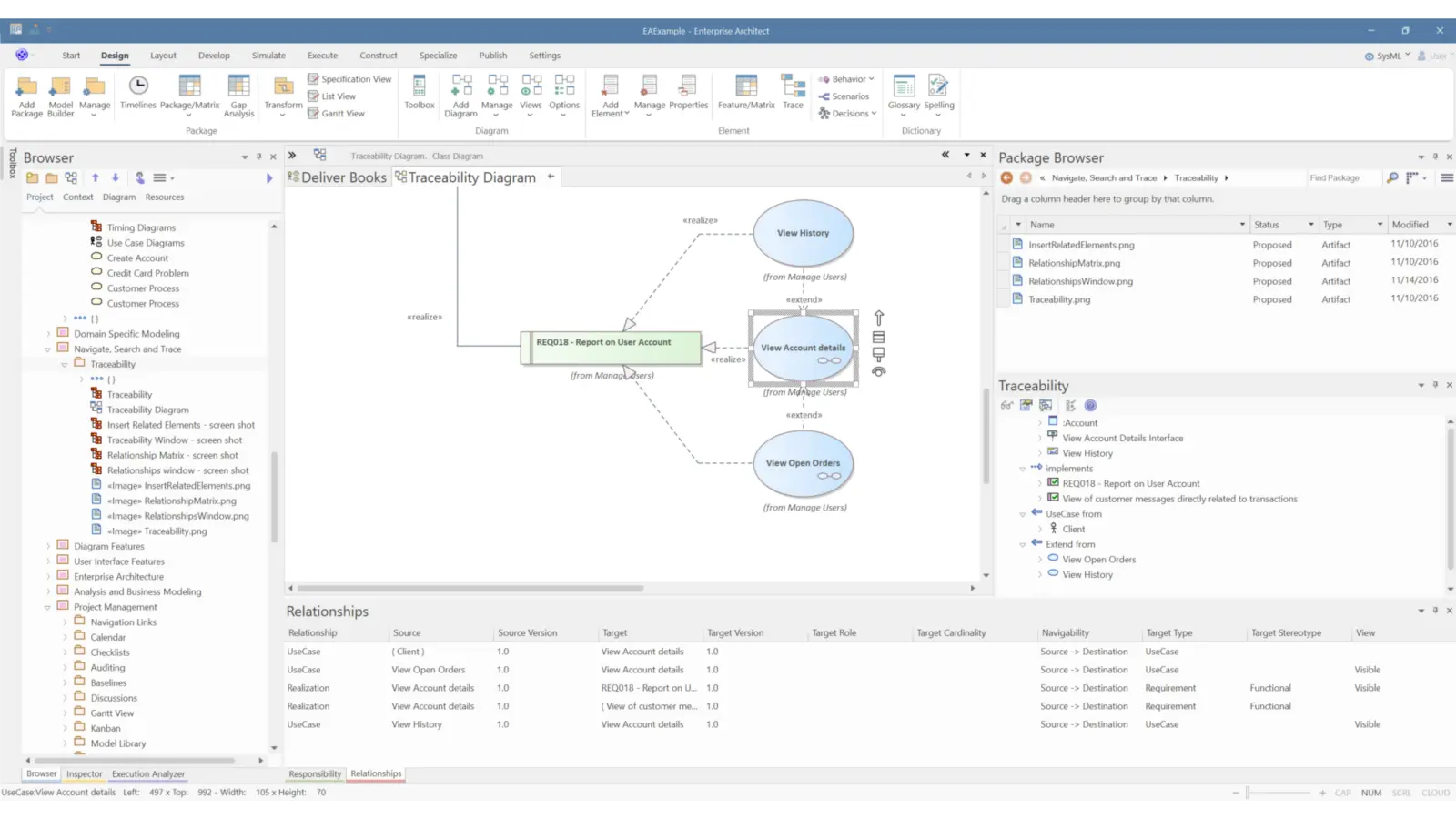 design complete lifecycle traceability diagrams using sparx systems enterprise architect